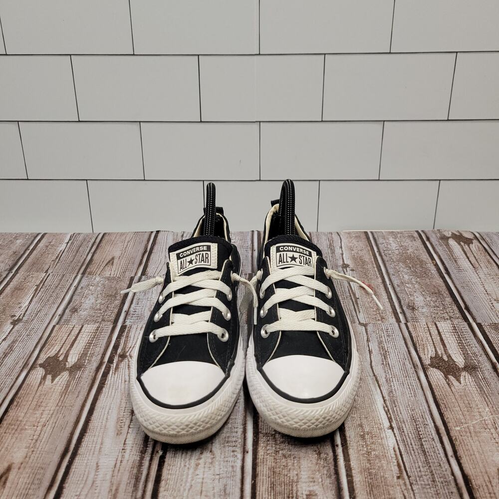Converse Chuck Taylor All Star Low Black White Canvas Womens Size 8 - Picture 2 of 9
